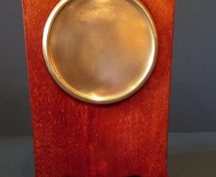  Edwardian Figured Mahogany Inlaid Mantel Clock - Image 5