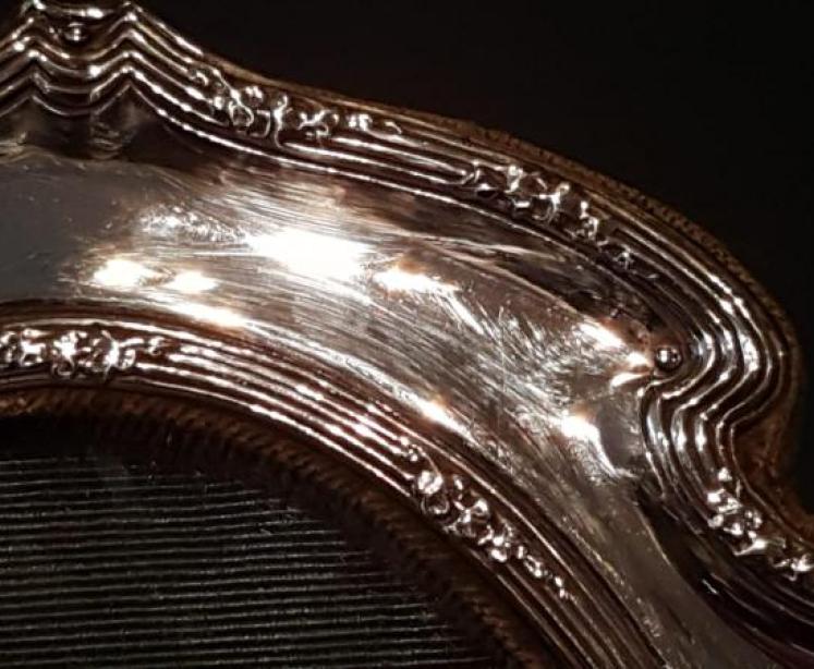 Edwardian Silver Embossed Border Photo Frame  - Image 3