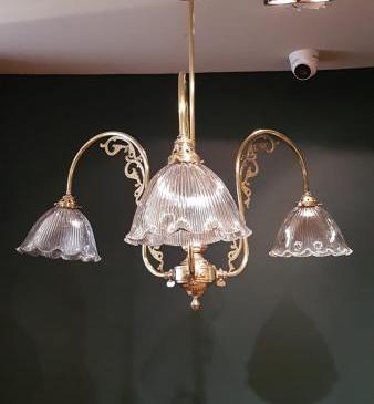 Late Victorian Brass Chandelier
