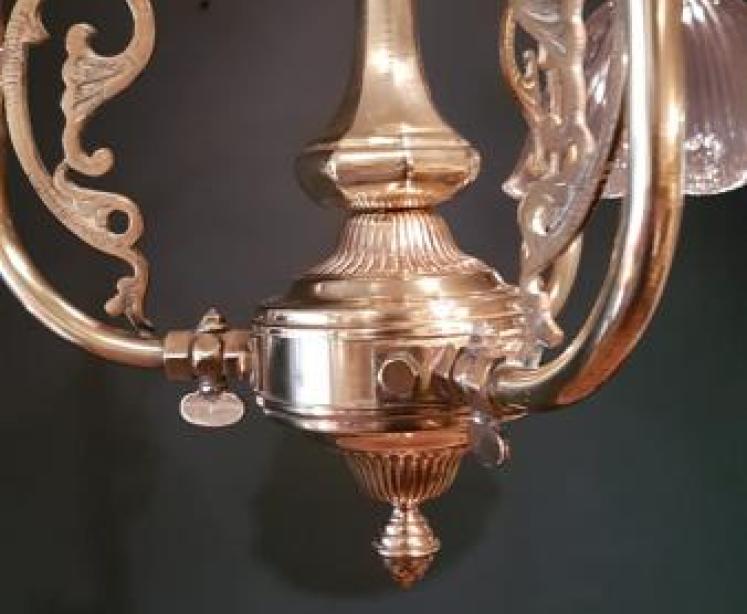 Late Victorian Brass Chandelier - Image 5
