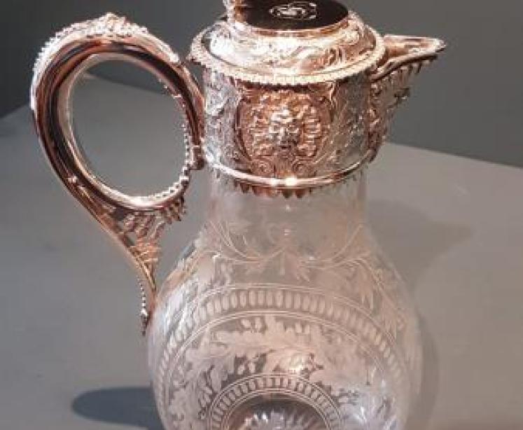 Superb Quality Mid Victorian Silver Mounted Claret Jug - Image 4