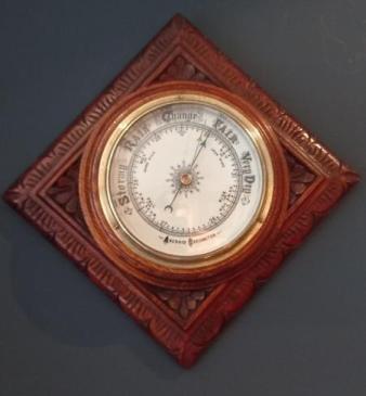 Victorian Oak Diamond Shaped Barometer