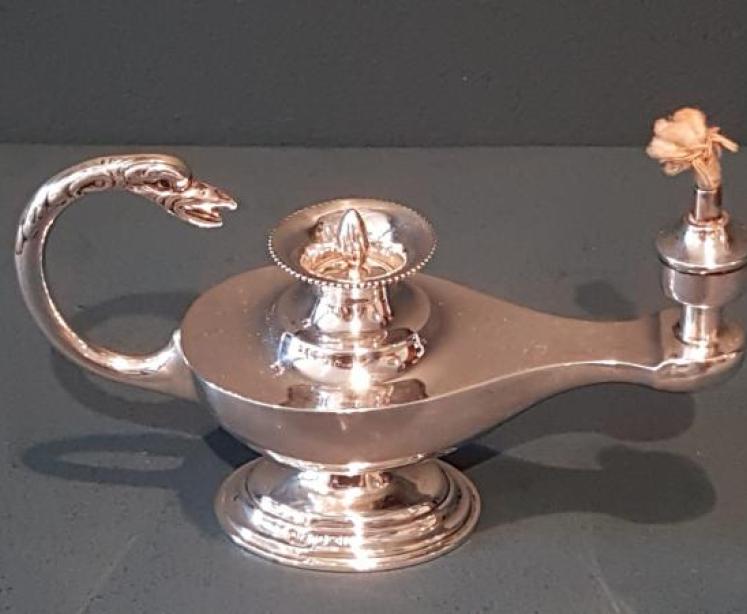 Silver Table Lamp and Lighter - Image 6