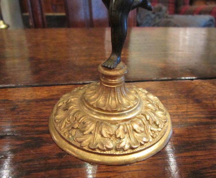 Pair of Mid Victorian Bronze Cherub Candlesticks - Image 4