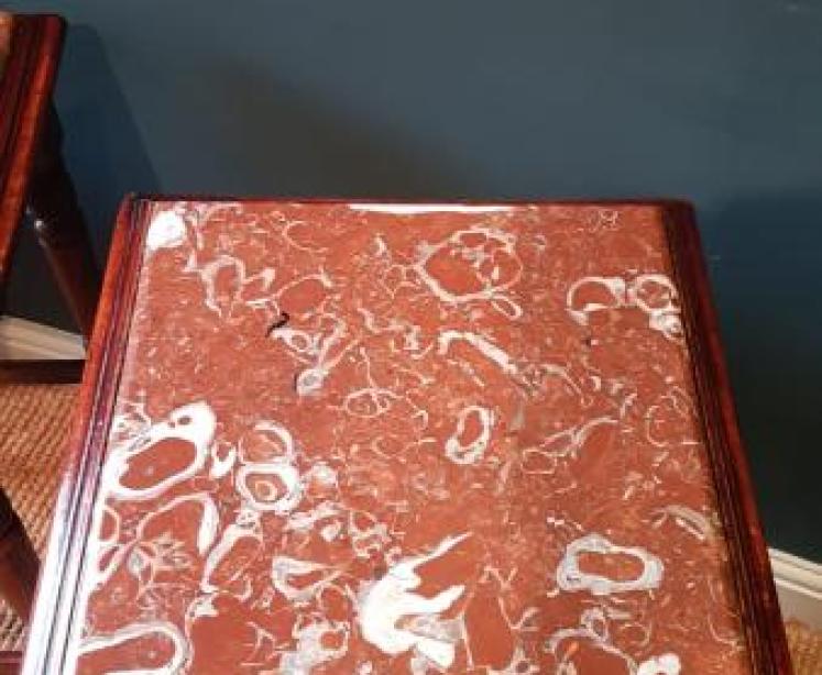 Pair of Victorian Marble Topped Lamp Tables - Image 2