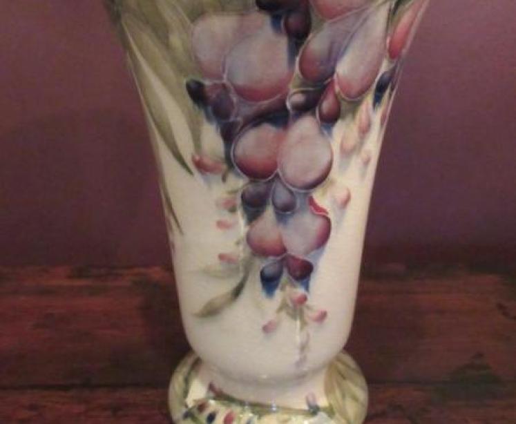 Rare & Impressive Moorcroft Wisteria on White Vase - Image 2