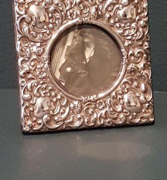 Small Victorian Embossed Silver Photo Frame 