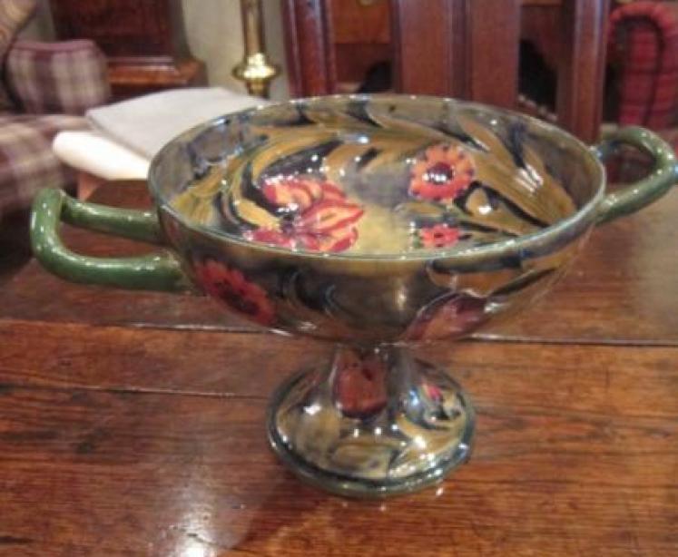 Stunning Moorcroft Spanish Pedestal Bowl - Image 1