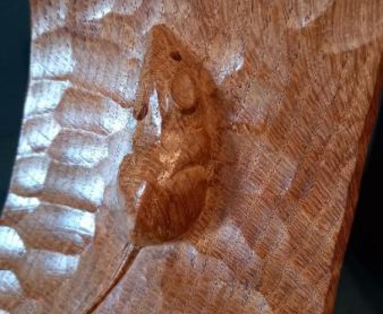 Pair of Early Mouseman Adzed Oak Bookends - Image 3