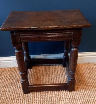 William & Mary Period Oak Joint Stool c.1700 