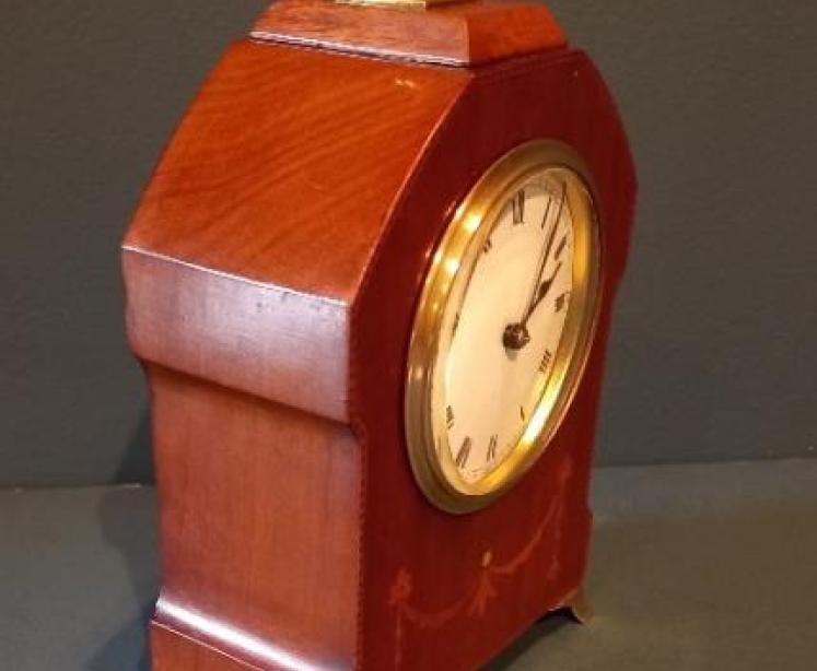 Edwardian Period Inlaid Bracket Style Mantel Clock - Image 5