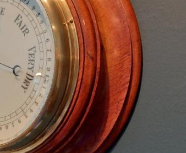 Victorian Golden Oak Aneroid Barometer - Image 5