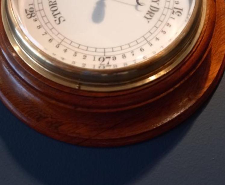Victorian Golden Oak Aneroid Barometer - Image 6