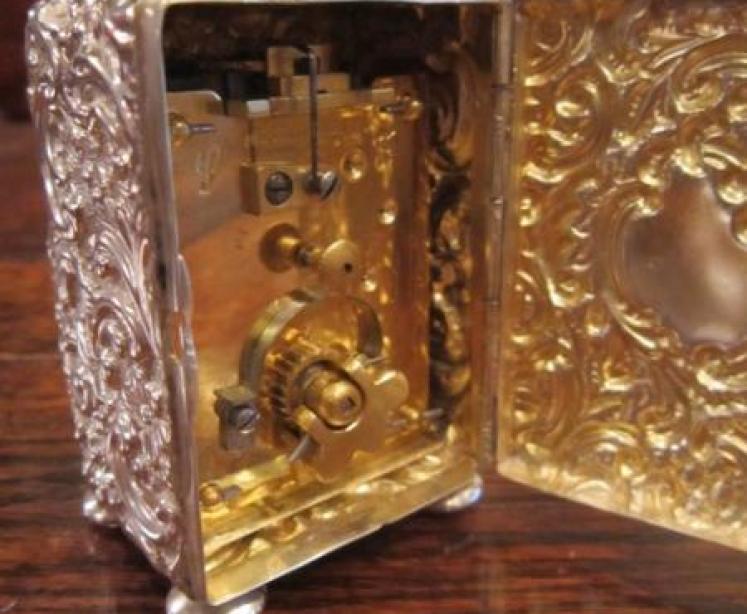 Top Quality Victorian Chester Silver Carriage Clock - Image 4