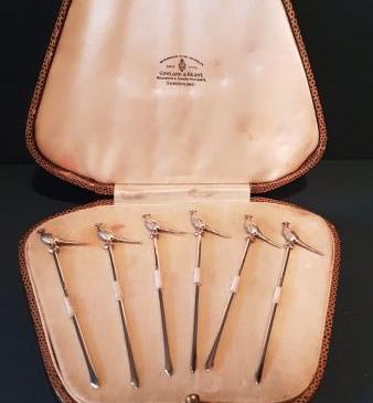 Silver Pheasant Top Cocktail Sticks