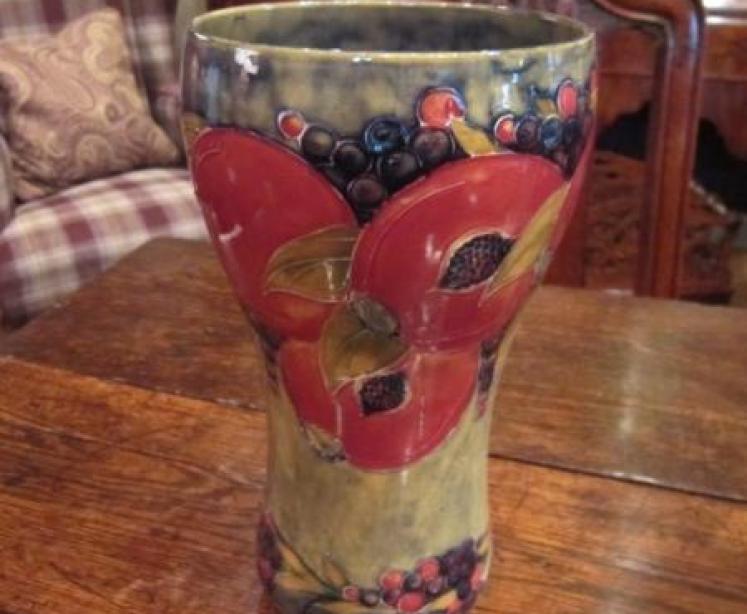 Large Moorcroft Pomegranate on Ochre Vase - Image 1