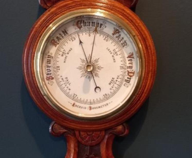 Mid Victorian Foliage Carved Banjo Barometer - Image 2