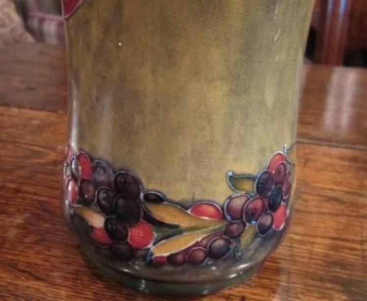 Large Moorcroft Pomegranate on Ochre Vase - Image 3