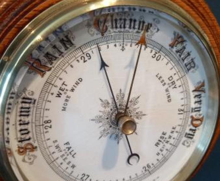 Mid Victorian Foliage Carved Banjo Barometer - Image 5