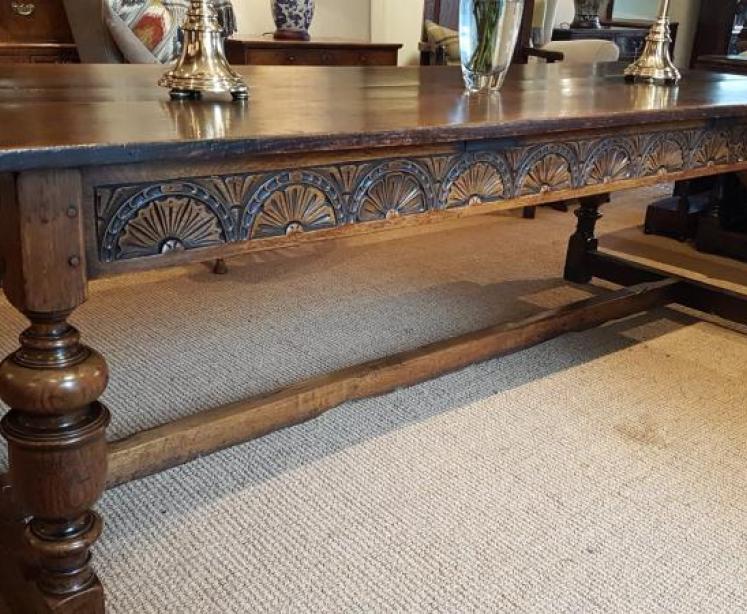 George III Oak 10 Seat Refectory Table - Image 4