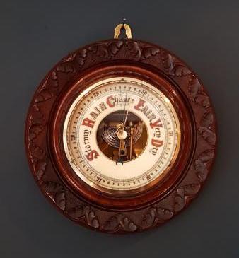 Victorian Carved Walnut Barometer