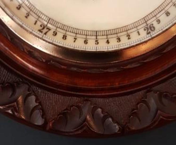 Victorian Carved Walnut Barometer - Image 3