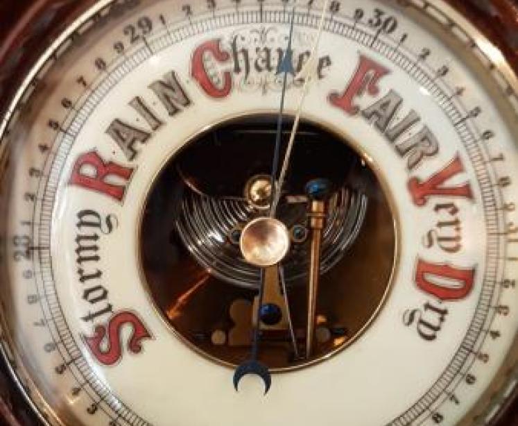 Victorian Carved Walnut Barometer - Image 4