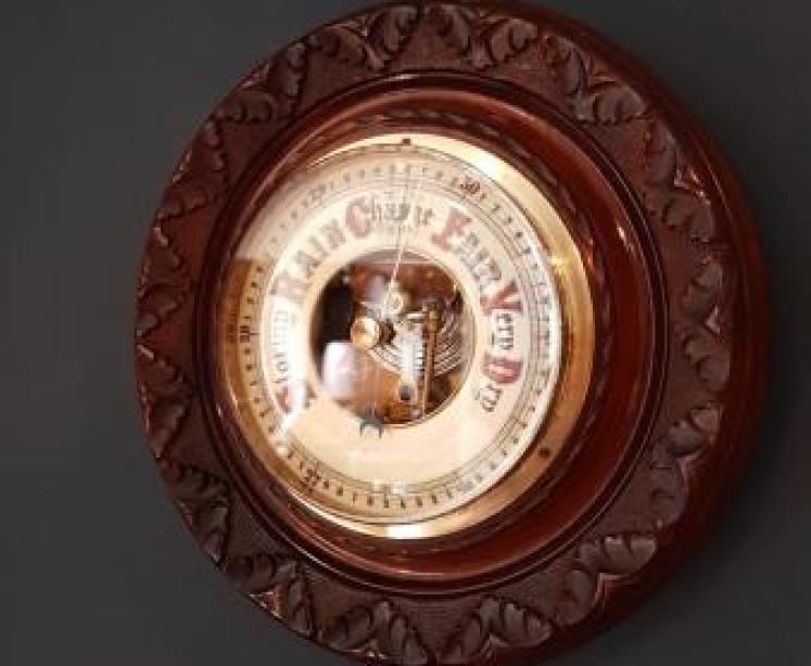 Victorian Carved Walnut Barometer - Image 6