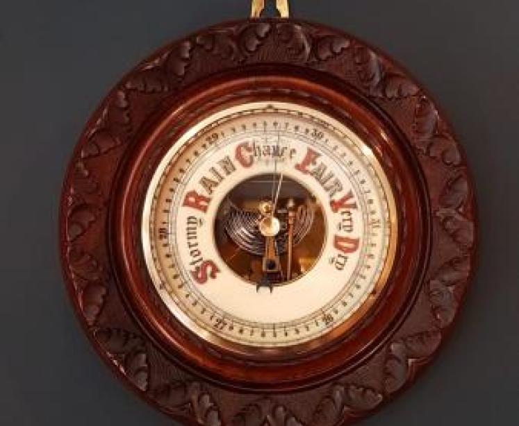 Victorian Carved Walnut Barometer - Image 7