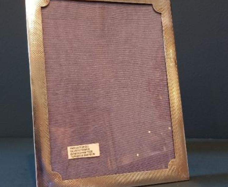 Matching Pair of George V Period Engine Turned Photo Frames - Image 2