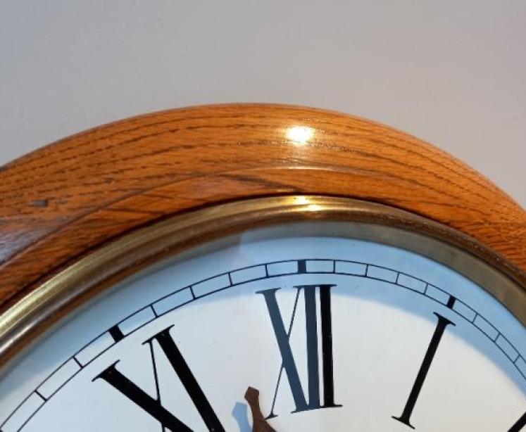 Victorian Light Oak 8 Day Dial Wall Clock - Image 2