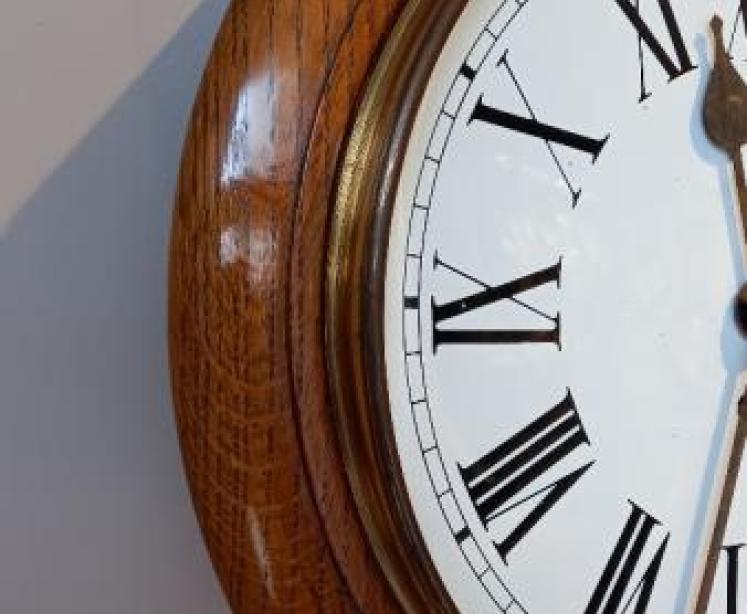 Victorian Light Oak 8 Day Dial Wall Clock - Image 3