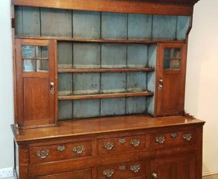 George III Oak Dresser and Rack - Image 2