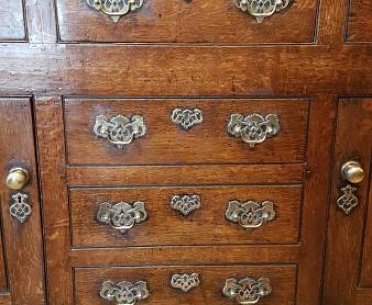 George III Oak Dresser and Rack - Image 6