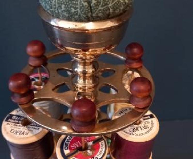 Mid Victorian Cast Brass Bobbin Stand - Image 5