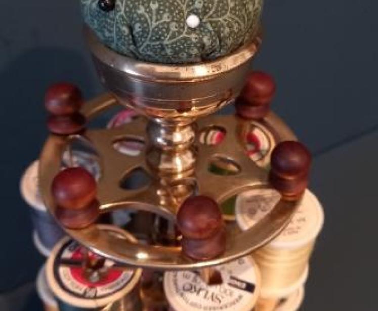 Mid Victorian Cast Brass Bobbin Stand - Image 6