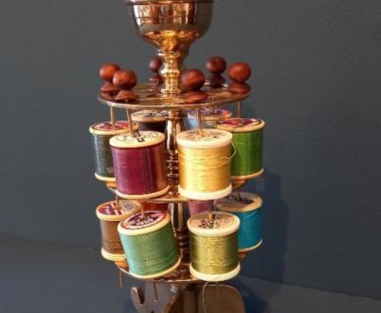 Mid Victorian Cast Brass Bobbin Stand - Image 7