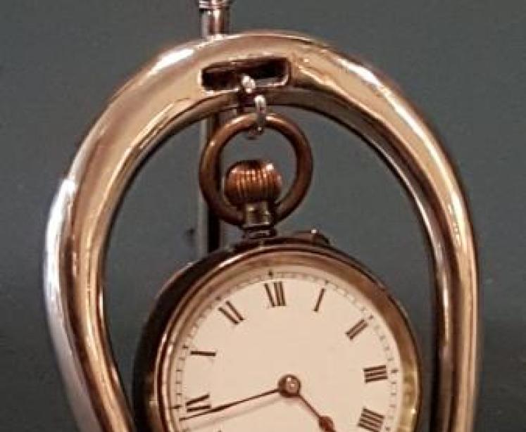 Unusual Silver Polo Stirrup And Stick Watch Holder  - Image 6