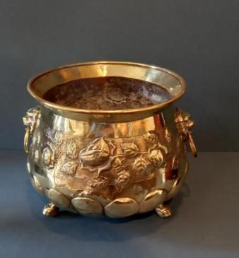 Mid Victorian Cast Brass Jardiniere