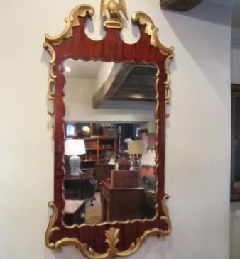 Superb George III Period Mahogany & Timber Gilt Mirror