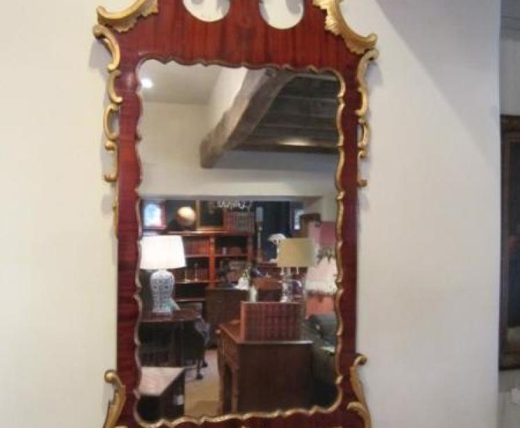 Superb George III Period Mahogany & Timber Gilt Mirror - Image 1