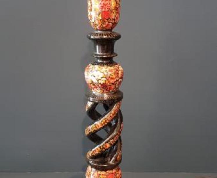 Victorian Kashmiri Candlestick Lamp - Image 2