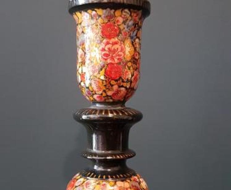 Victorian Kashmiri Candlestick Lamp - Image 3