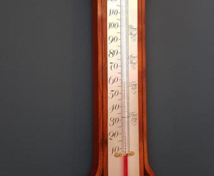 Superb Inlaid Wall Thermometer - Image 1