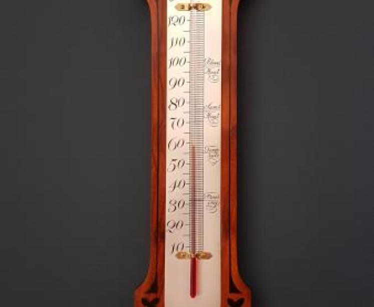 Superb Inlaid Wall Thermometer - Image 5