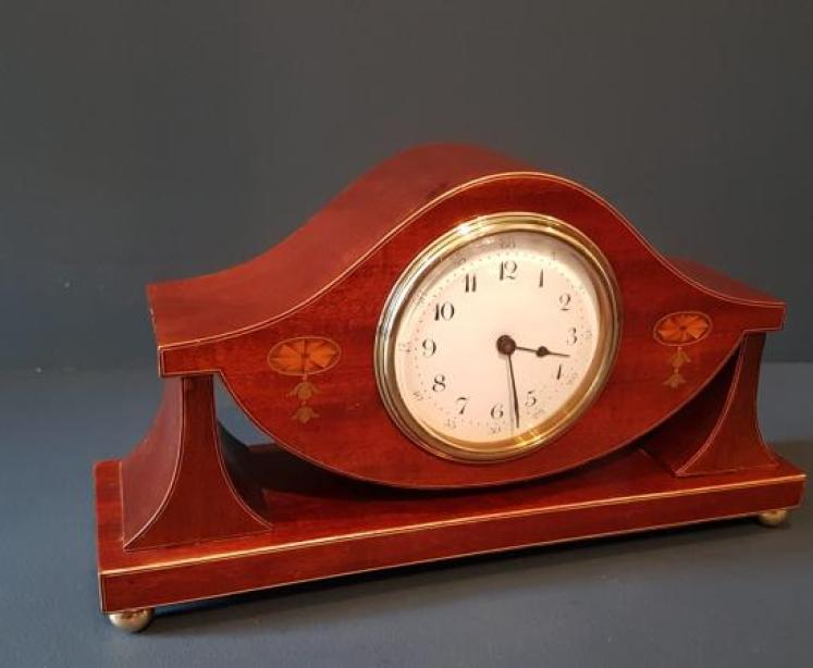 Fine Quality Edwardian Inlaid Mahogany Mantel Clock - Image 2