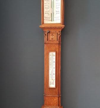 Superb Victorian Oak Sea Coast Barometer