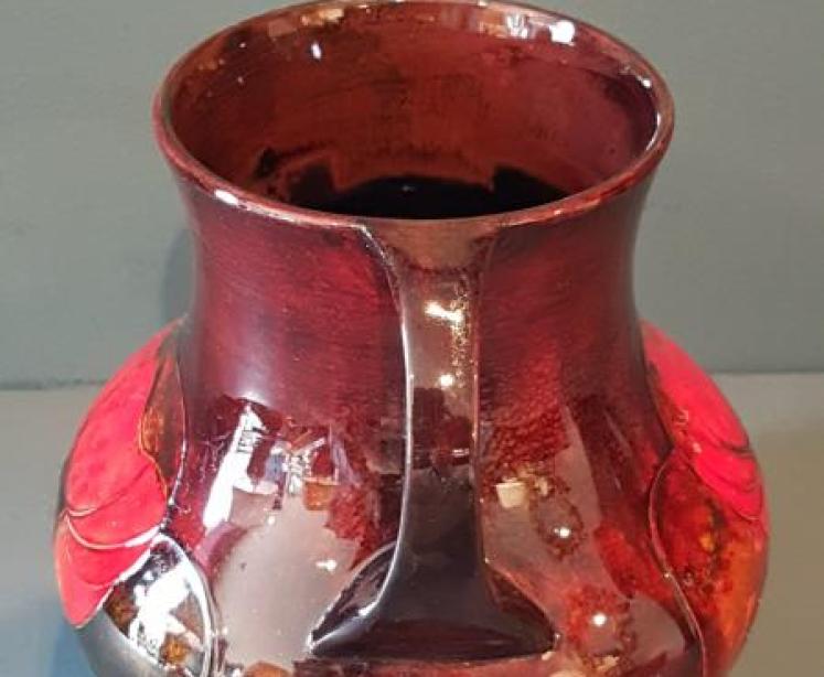 Rare Moorcroft Flambe Claremont Twin Handled Vase - Image 3