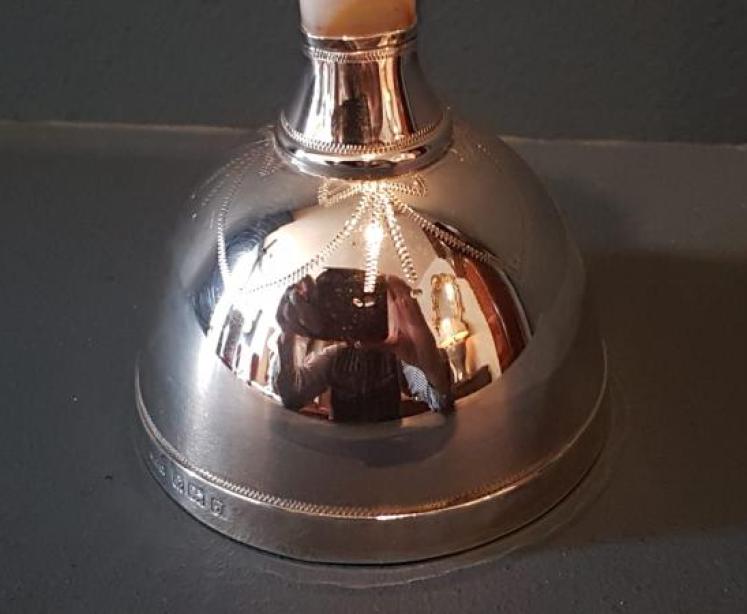 Edwardian Silver and Mother of Pearl Table Bell - Image 3