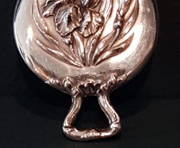 Art Nouveau Silver Flirting Mirror - Image 1